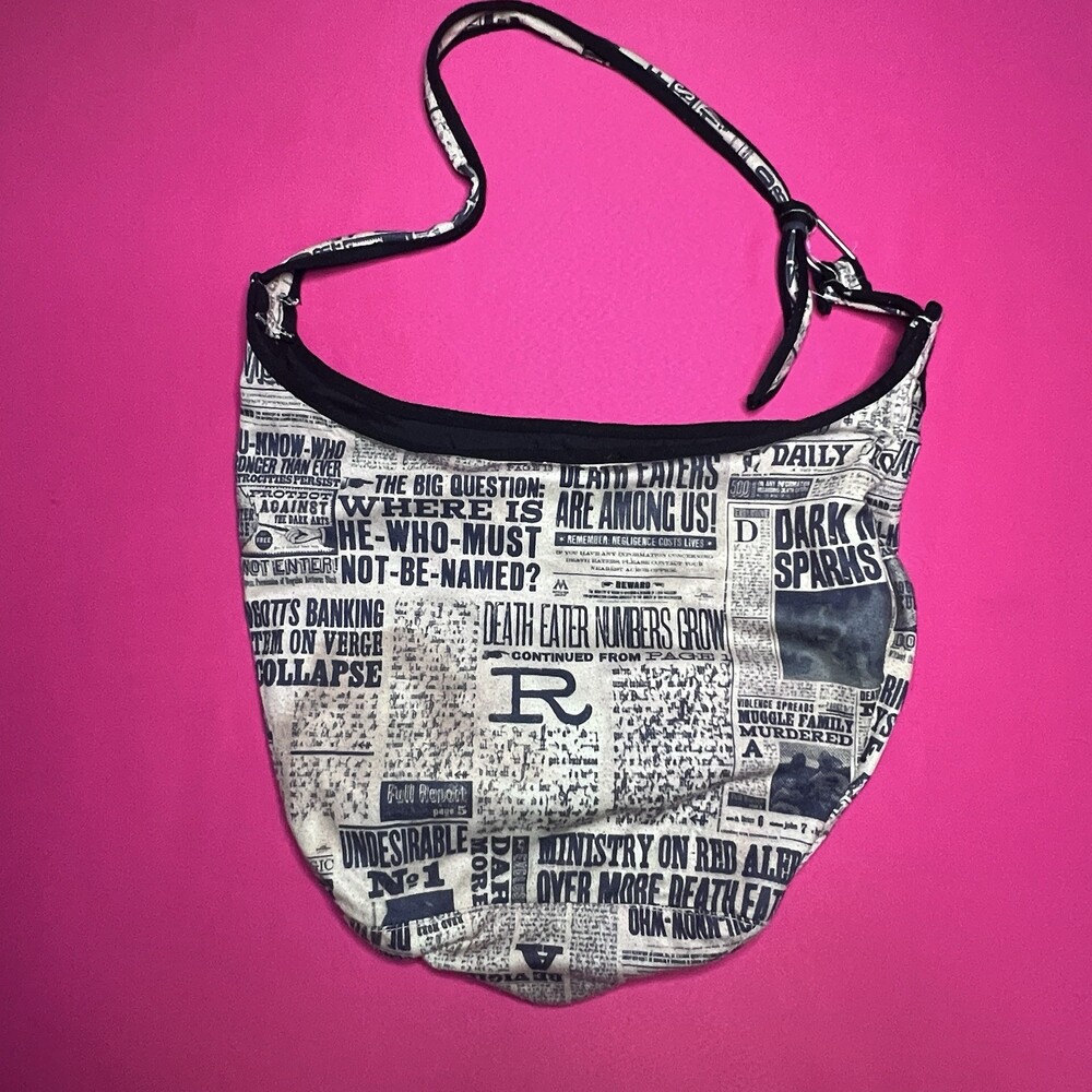 Harry Potter Daily Prophet Newspaper Canvas Hobo Slouch Shoulder Bag Purse 2015